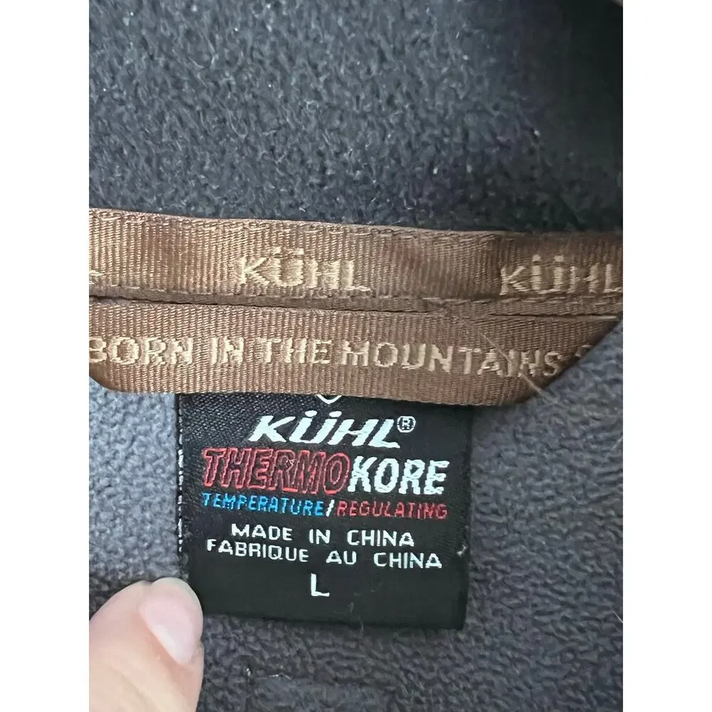 Kuhl Thermokore Temperature Regulating Men L Chocolate Brown Quarter Zip Sweater